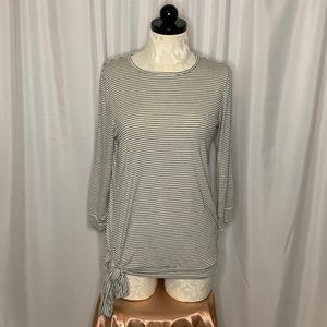 LA RELAXED XS Black Striped Round Neck Long Sleeve